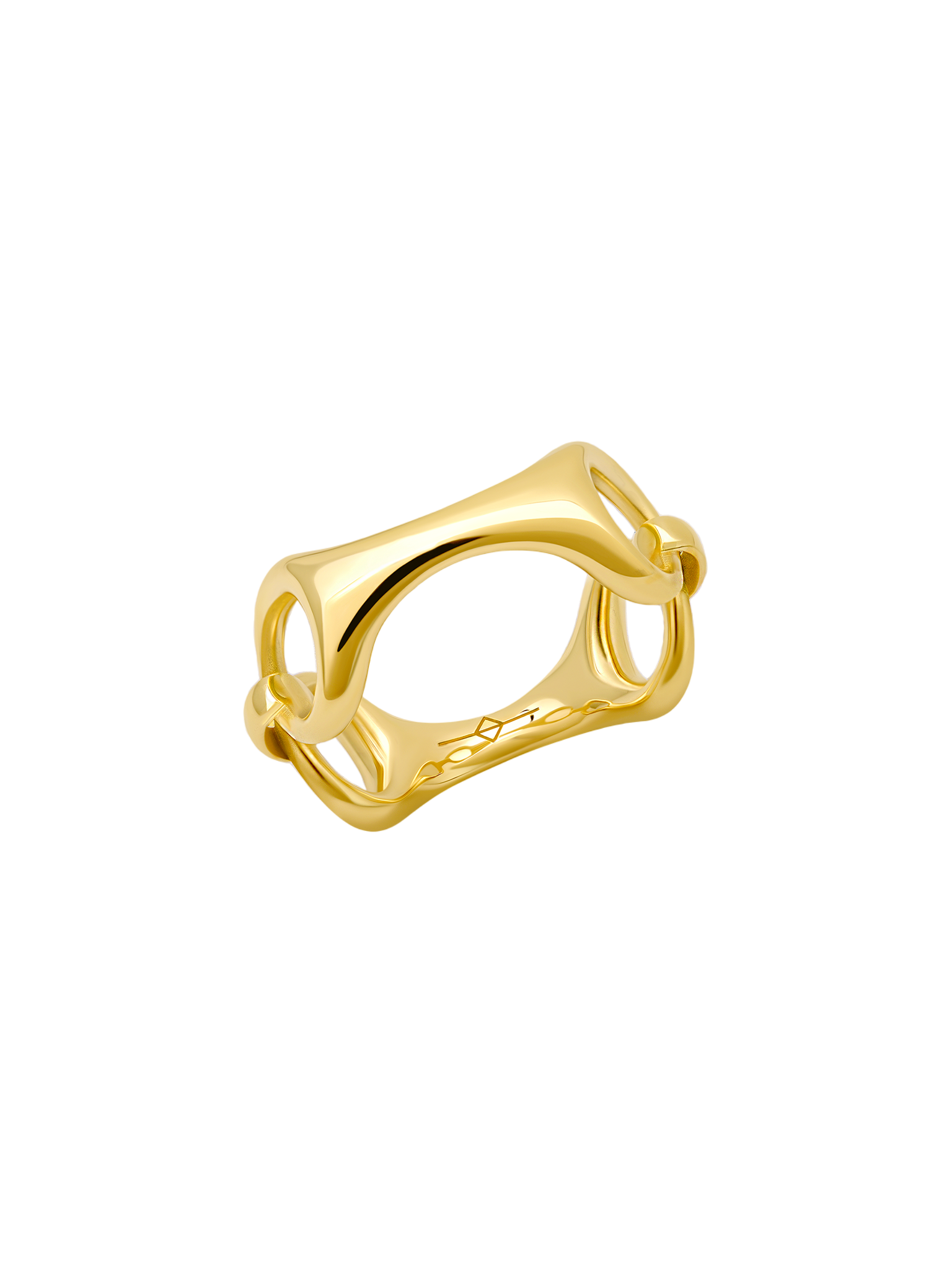 20 mm beam link ring gold vermeil